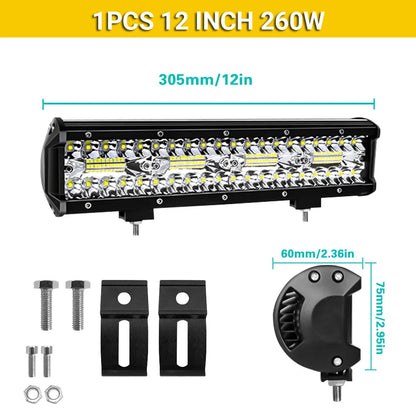 High-Power LED Off-Road Light Bar – Spot & Flood Work Light for Trucks, SUVs & 4x4