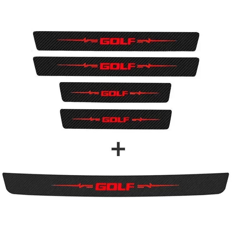 Door sill stickers for VW Golf – anti-scratch protection with a sporty design (4-piece set)