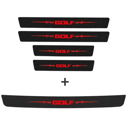 Door sill stickers for VW Golf – anti-scratch protection with a sporty design (4-piece set)
