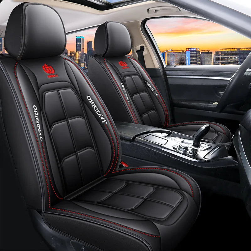 Universal Full Leather Car Seat Cover – Premium All-Season Protection for Driver & Passenger Seats