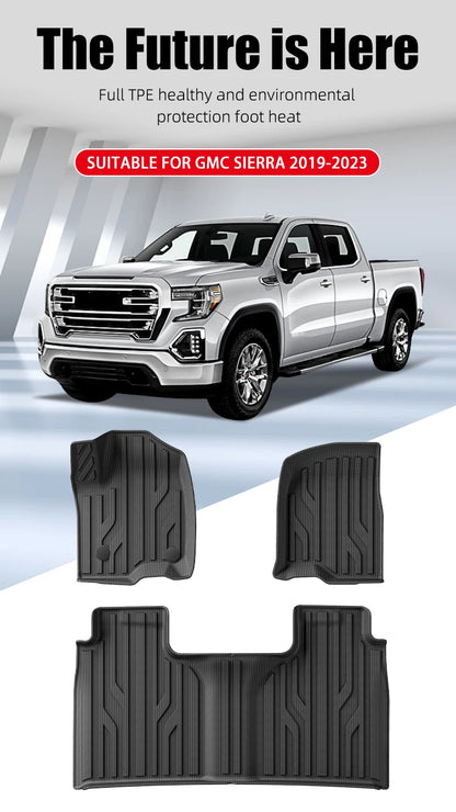 3D TPE All Weather Floor Mats for Chevy Silverado and GMC Sierra 2019 to 2023