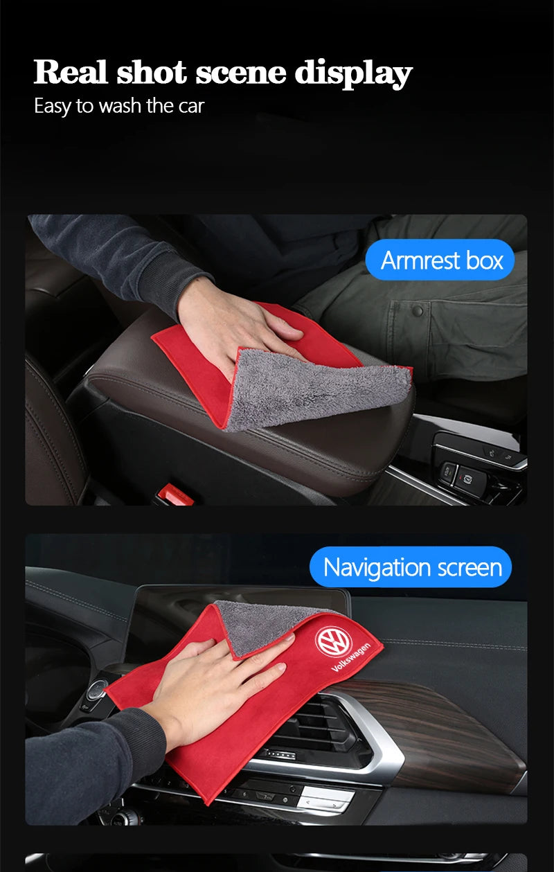 Chiffon de nettoyage en microfibre VW – Serviette d'entretien automobile haut de gamme pour l'intérieur et l'extérieur