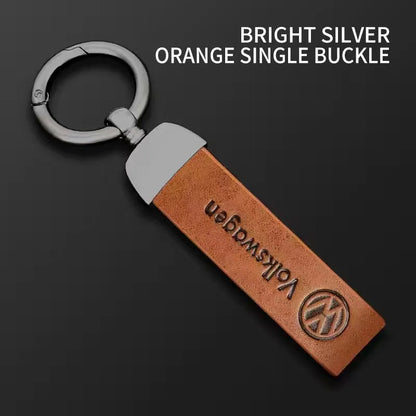 Porte-clés Volkswagen en cuir – Porte-clés haut de gamme avec logo de voiture en 6 couleurs élégantes