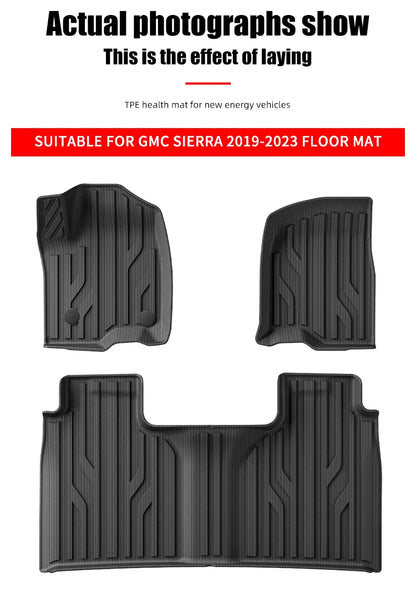 3D TPE All Weather Floor Mats for Chevy Silverado and GMC Sierra 2019 to 2023