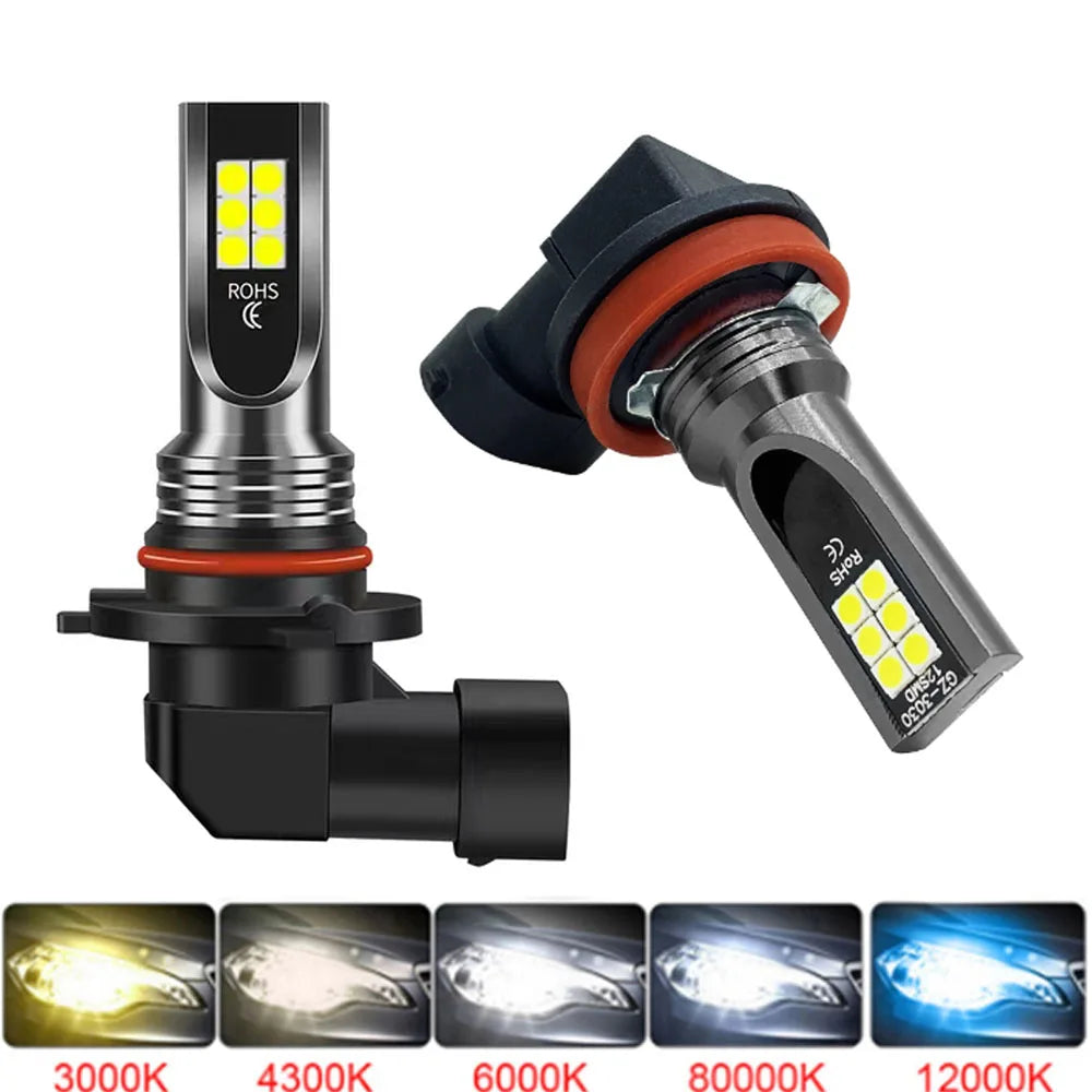Super Bright LED Fog Light Bulbs – 6000K White (2-Pack)