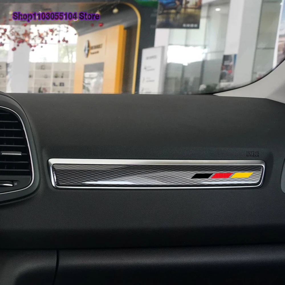 3-color car stickers for VW – sporty accent stripes in black, red, and yellow (4-piece set)