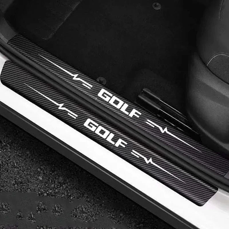 Door sill stickers for VW Golf – anti-scratch protection with a sporty design (4-piece set)