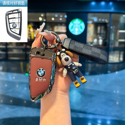 Folding key case for BMW – Elegant protection with leather design and key ring