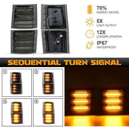 LED Corner Side Marker Turn Signal Lights for Chevy C K 1500 2500 3500 1994 to 1998