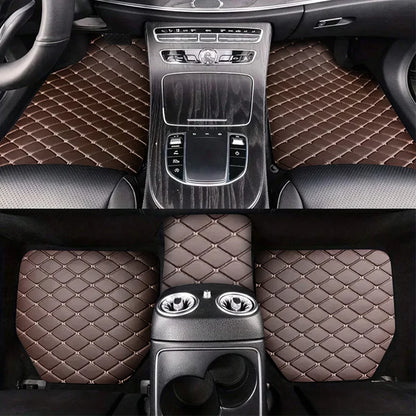 Universal 5PCS Car Floor Mats – Waterproof PU Leather Auto Interior Protection Set for Most Vehicles