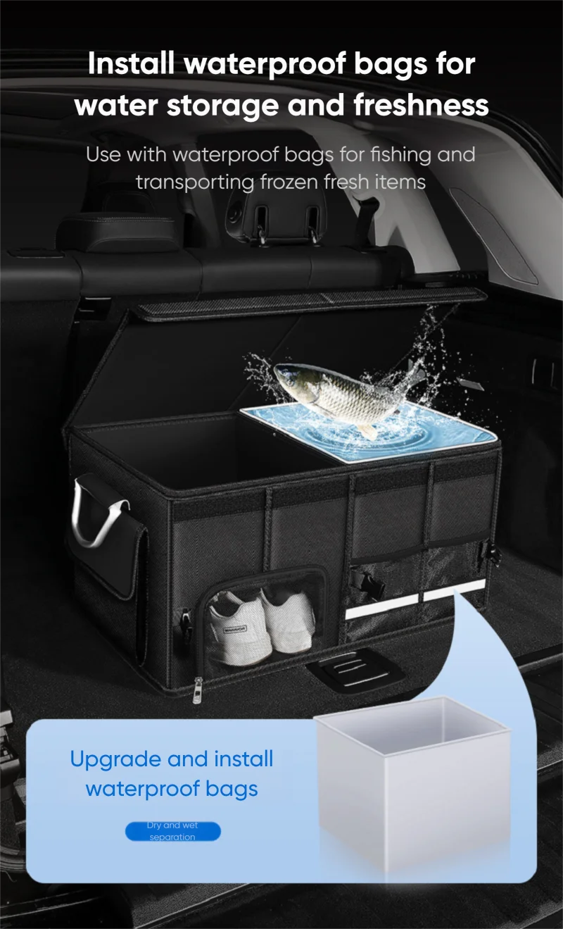 Portable Foldable Car Trunk Organizer – Waterproof Oxford Storage Box up to 92L