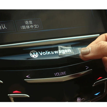 Emblèmes intérieurs en métal 3D VW – Badges adhésifs haut de gamme pour tableau de bord, volant et console