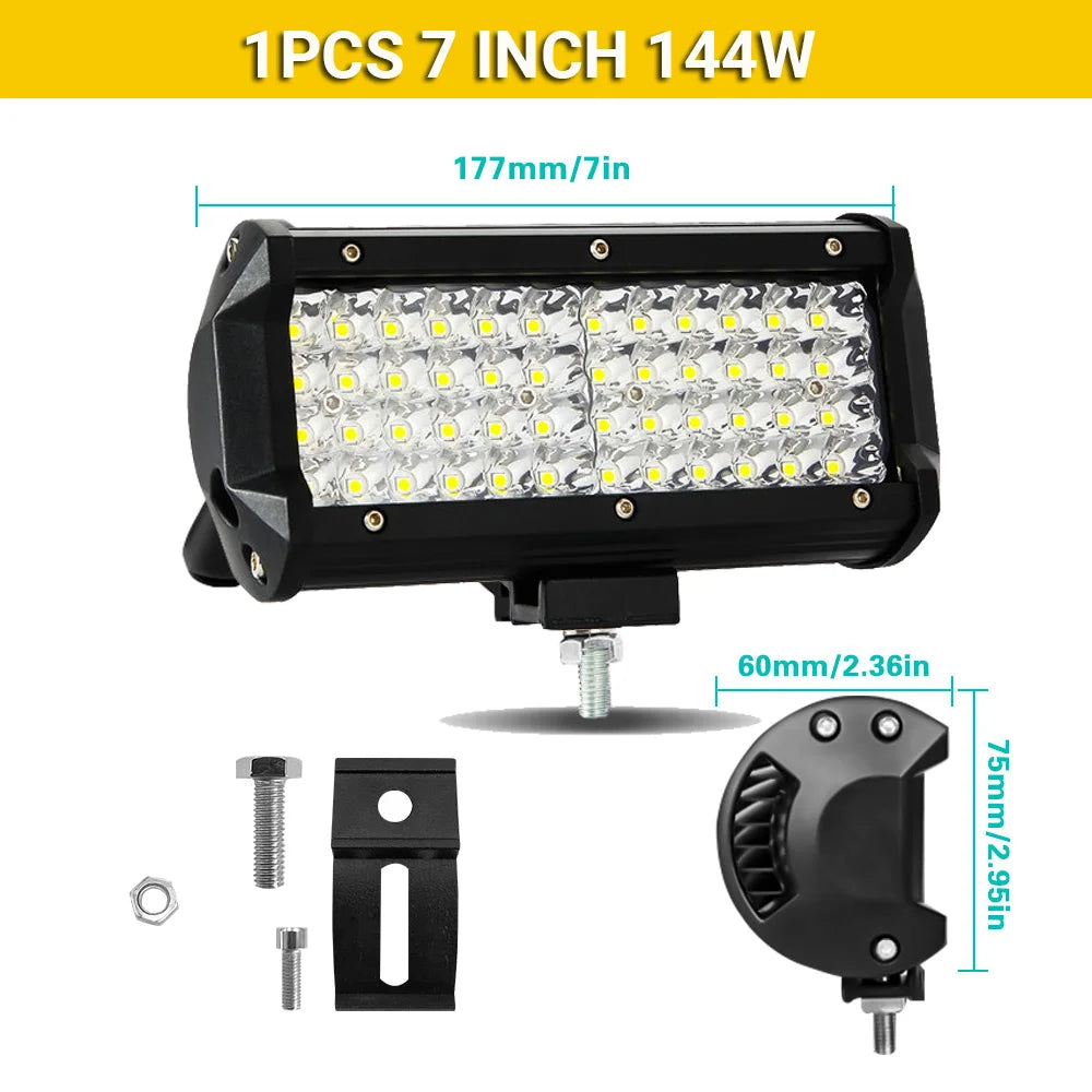 High-Power LED Off-Road Light Bar – Spot & Flood Work Light for Trucks, SUVs & 4x4