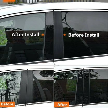 Gloss Black Door Pillar Trim Covers for Honda CRV 2012 to 2016 6 Piece Set