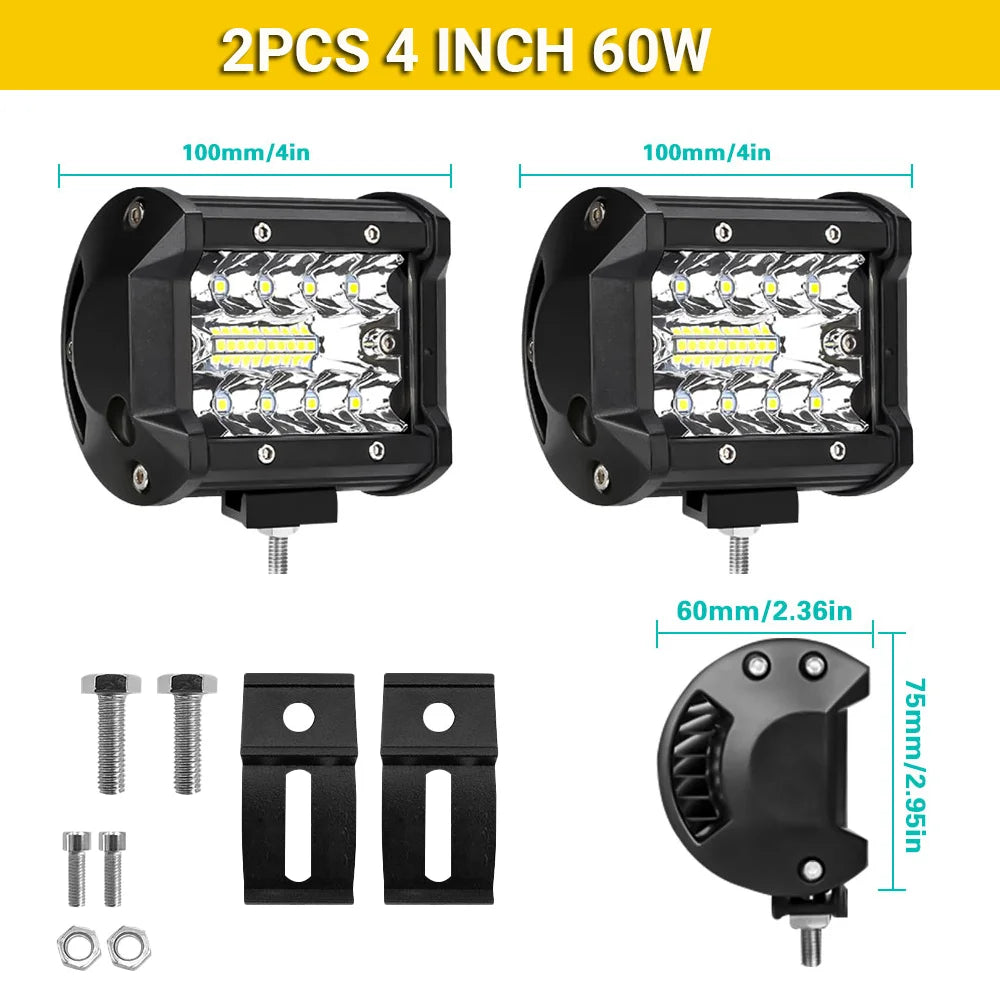 High-Power LED Off-Road Light Bar – Spot & Flood Work Light for Trucks, SUVs & 4x4