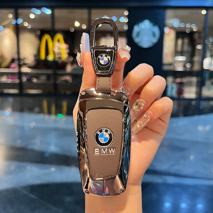 Folding key case for BMW – Elegant protection with leather design and key ring