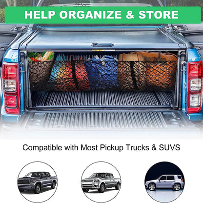 Heavy-Duty Truck Bed Cargo Net Organizer – Universal Mesh Storage Net