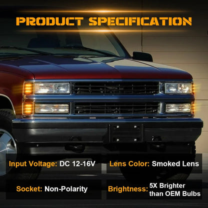 LED Corner Side Marker Turn Signal Lights for Chevy C K 1500 2500 3500 1994 to 1998