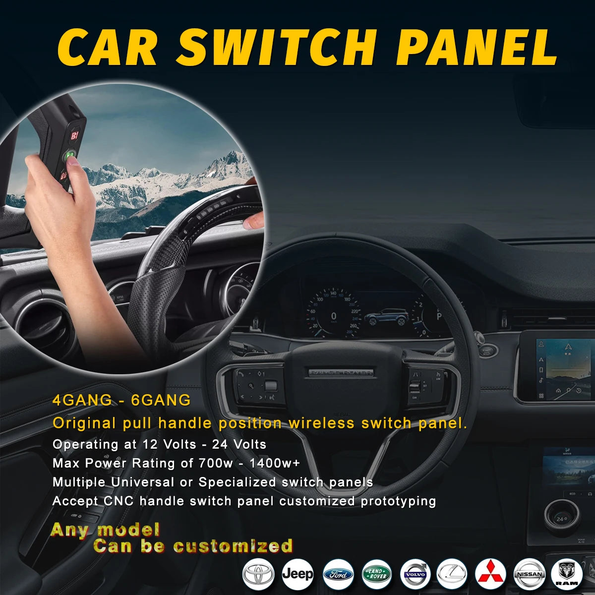 6 Gang Wireless Switch Panel for Chevrolet Silverado ZR2 and GMC Sierra