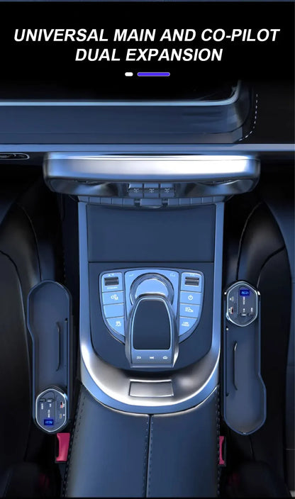 Multifunctional car seat gap holder with wireless charging &amp; 40W USB/USB-C charging port