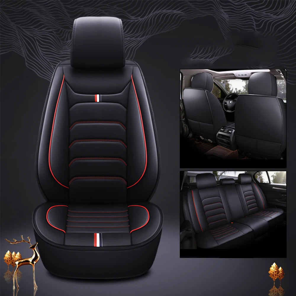 Custom fit leather car seat cover designed for Volkswagen models including Golf, Passat, Jetta and Tiguan, providing premium interior protection.