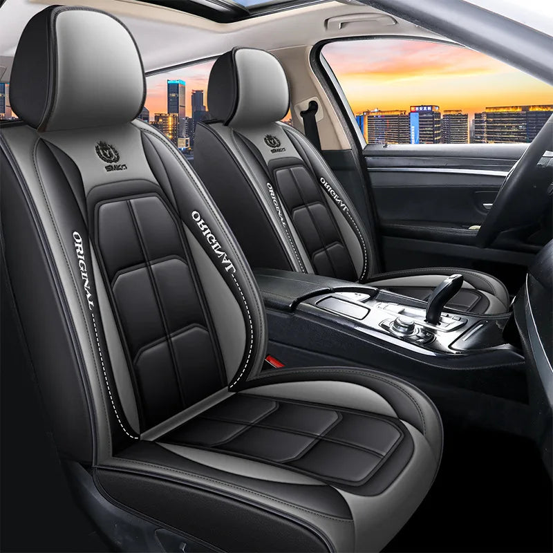 Universal Full Leather Car Seat Cover – Premium All-Season Protection for Driver & Passenger Seats