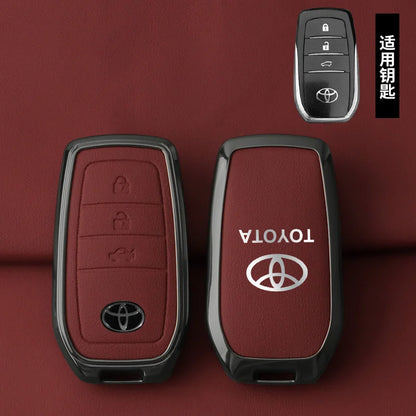 Zinc alloy and leather key case for Toyota – Stylish protection for your car key
