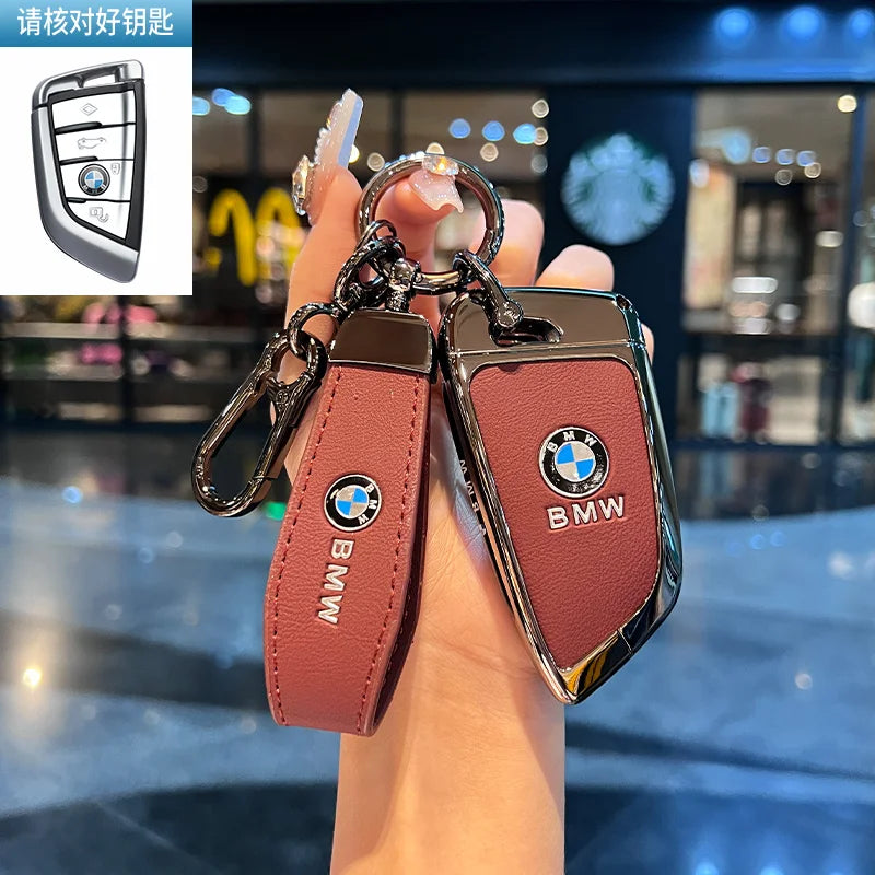 BMW Flip Key Case – Leather Key Fob Cover with Keychain