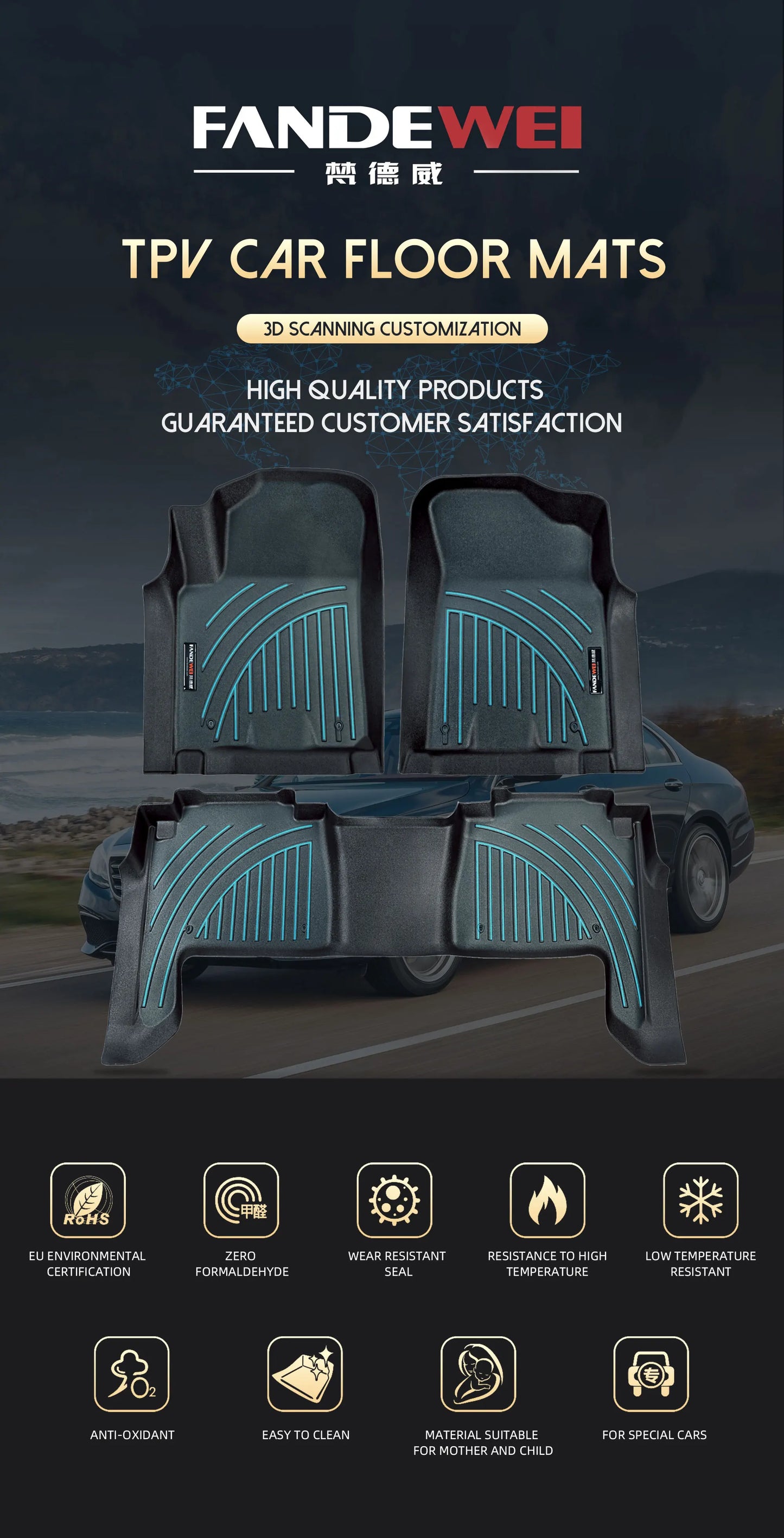 Luxury All-Weather Carpet Floor Mats for Ford F-150 (Custom Fit)