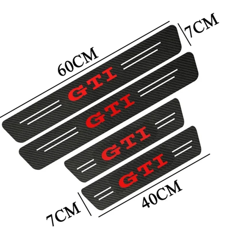 Einstiegsleistenschutz aus Carbonfaser – 3D-Aufkleber für VW Golf 5–8, GTI, Polo MK4–MK7 (60 x 7 cm)