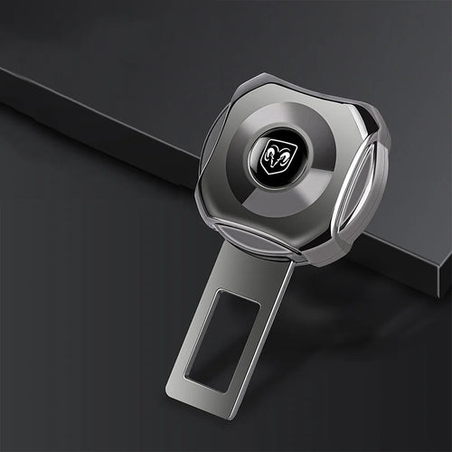 Black seat belt comfort adjuster for Dodge Ram, Charger, Durango, Dart and other compatible vehicles.