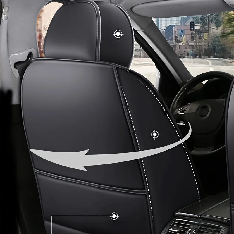 Universal Full Leather Car Seat Cover – Premium All-Season Protection for Driver & Passenger Seats