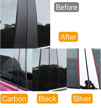 Gloss Black Door Pillar Trim Covers for Honda CRV 2012 to 2016 6 Piece Set