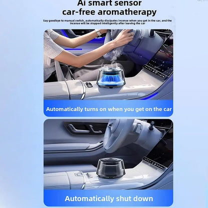Snow Mountain Car Fragrance Diffuser – Smart Air Freshener with RGB Light and Rechargeable Design
