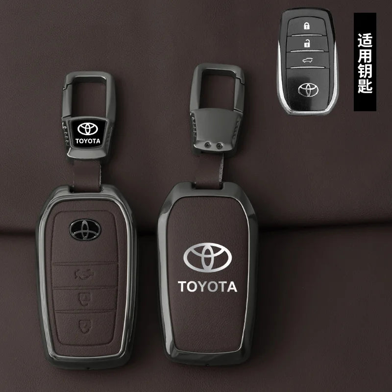 Zinc alloy and leather key case for Toyota – Stylish protection for your car key