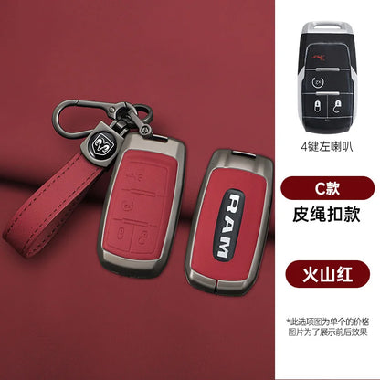 Leather Key Fob Cover for Dodge Ram 1500 2500 3500 4500 5500 TRX and Rebel