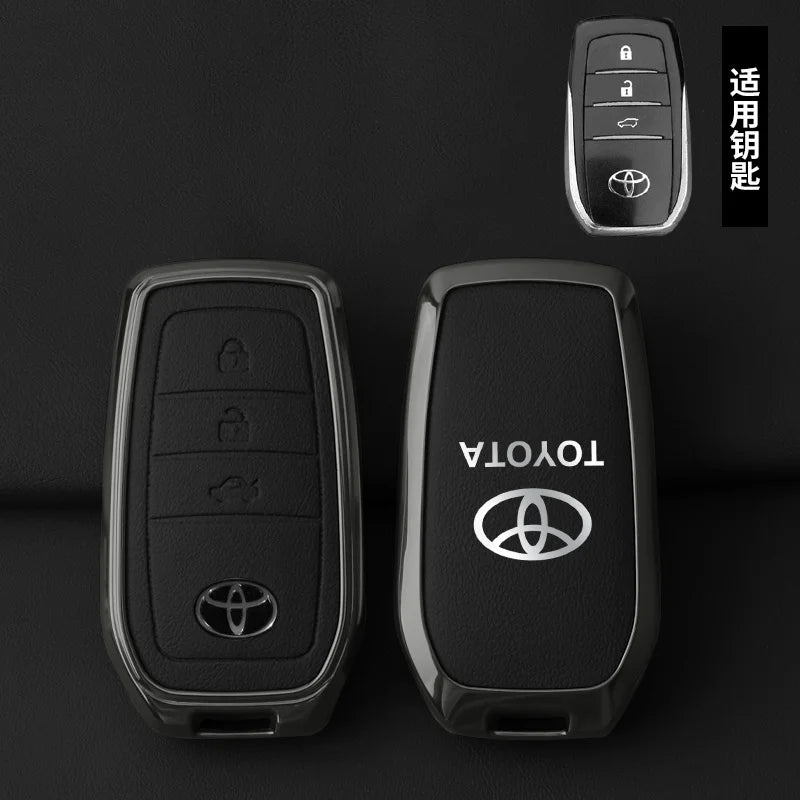 Zinc alloy and leather key case for Toyota – Stylish protection for your car key
