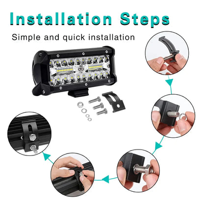 High-Power LED Off-Road Light Bar – Spot & Flood Work Light for Trucks, SUVs & 4x4