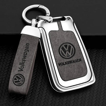 Porte-clés Volkswagen en cuir – Porte-clés haut de gamme avec logo de voiture en 6 couleurs élégantes