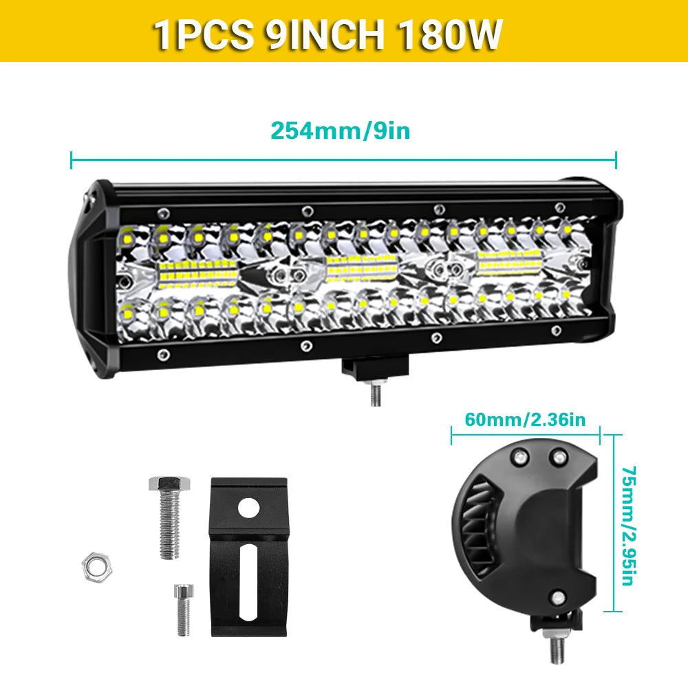 High-Power LED Off-Road Light Bar – Spot & Flood Work Light for Trucks, SUVs & 4x4