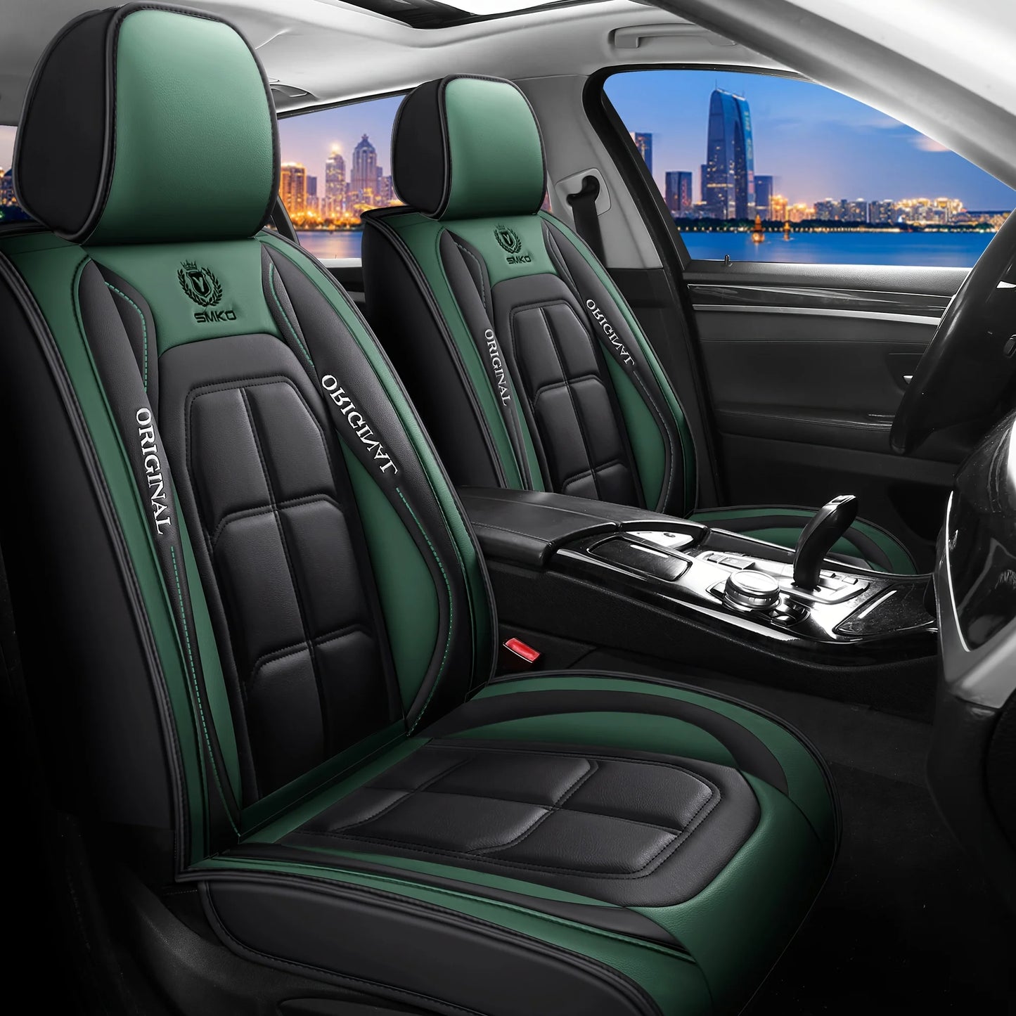 Universal Full Leather Car Seat Cover – Premium All-Season Protection for Driver & Passenger Seats