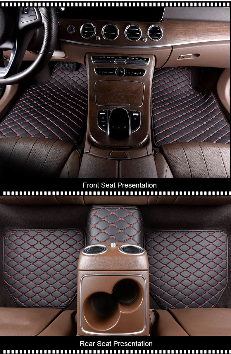 Universal 5PCS Car Floor Mats – Waterproof PU Leather Auto Interior Protection Set for Most Vehicles