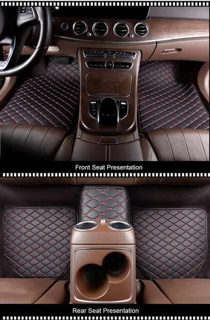 Universal 5PCS Car Floor Mats – Waterproof PU Leather Auto Interior Protection Set for Most Vehicles