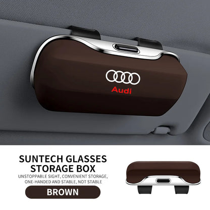 Sunglasses holder for Audi – Premium storage box for sun visors (Q3, Q5, Q7, Q8, A3, A4, A5, A6, A7, A8)