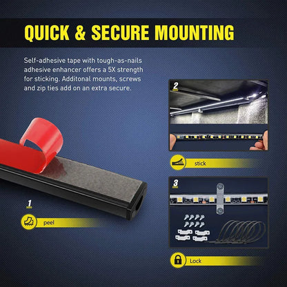 Waterproof LED Truck Bed Light Strip Kit with Switch 12V
