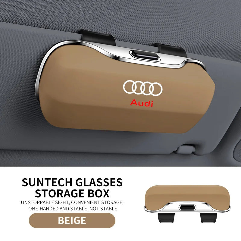 Audi Sunglasses Holder – Premium Sun Visor Storage Box for Q3 Q5 Q7 Q8 A3 A4 A5 A6 A7 A8