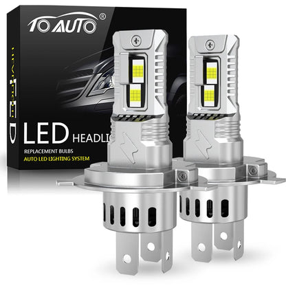 TOAUTO 20000LM 100W CSP LED headlight bulbs with CANBUS technology, turbo cooling fan and ultra-bright illumination for safer night driving.