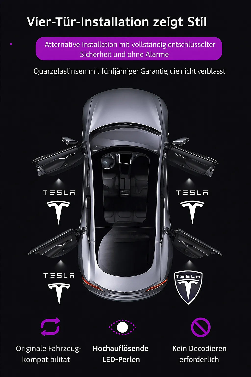 Tesla Emblem Sticker – ABS Logo Badge for Tesla Models
