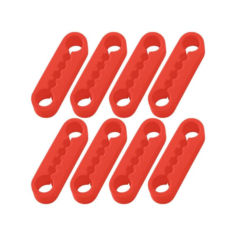 Universal silicone car door shock absorber pads for reducing door noise, vibration and protecting vehicle door latch components.