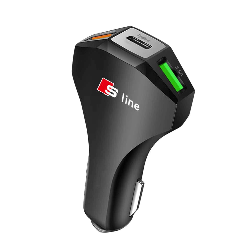35W Audi USB-C fast car charger Type-C USB auto charging adapter S-Line interior accessory